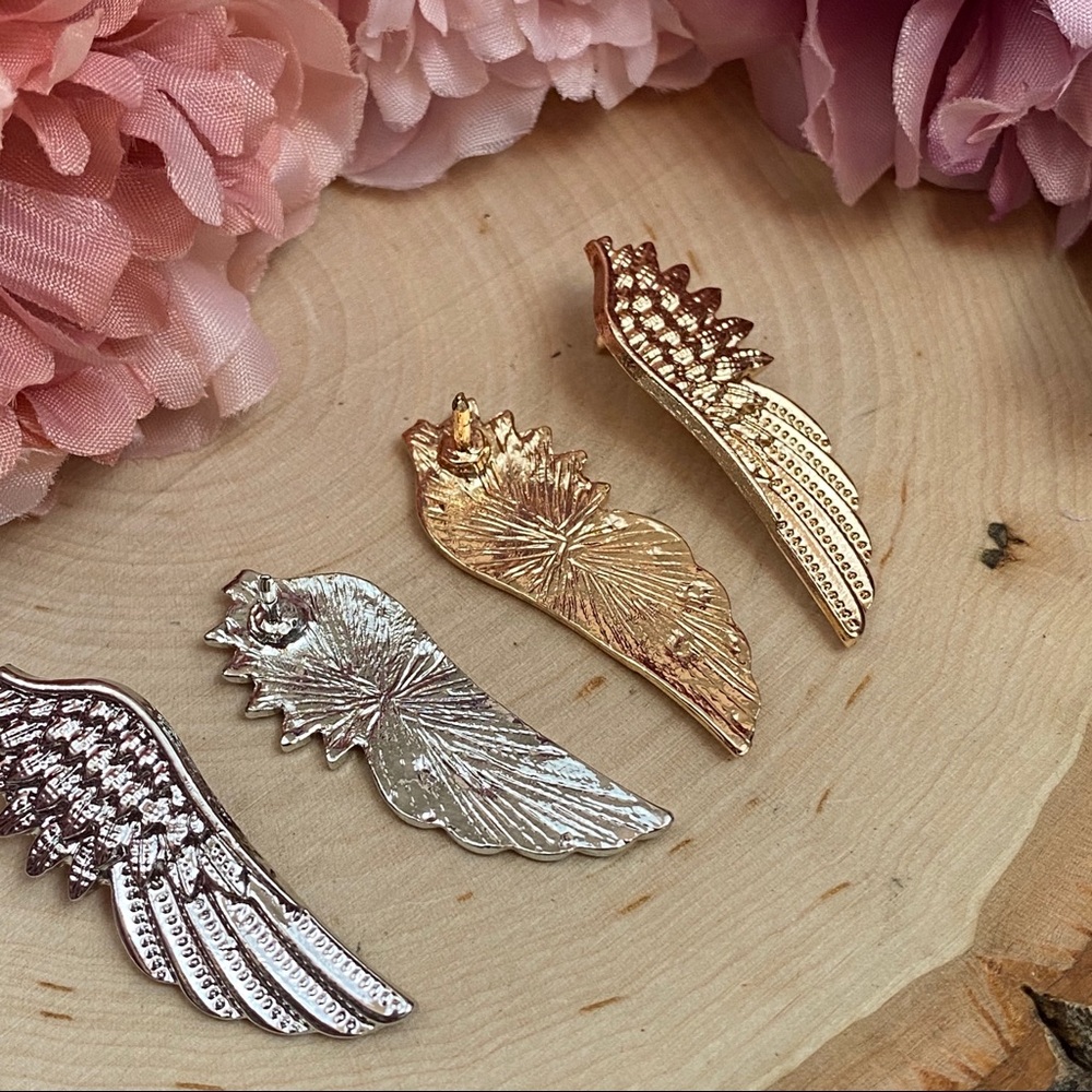 Angel Wings Feather Shirt Collar Suit Pin Brooch - Picture 11 of 14